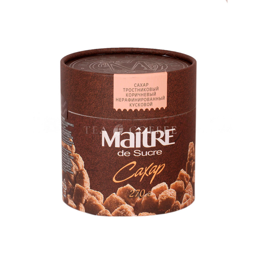 Сахар Maitre тростниковый коричневый нерафинированный кусковой 270 гр