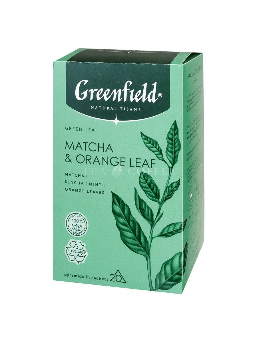 Чай Greenfield Natural Tisane Matcha & Orange Leaf (Матча, мята и листья апельсина) зелёный 20 шт