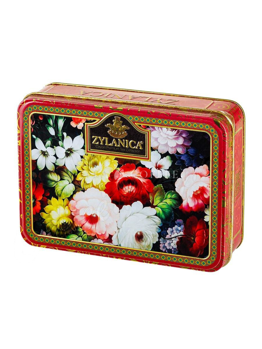 Чай Zylanica шкатулка Red Super Pekoe черный с лепестками подсолнечника и сафлором 100 гр ж.б.