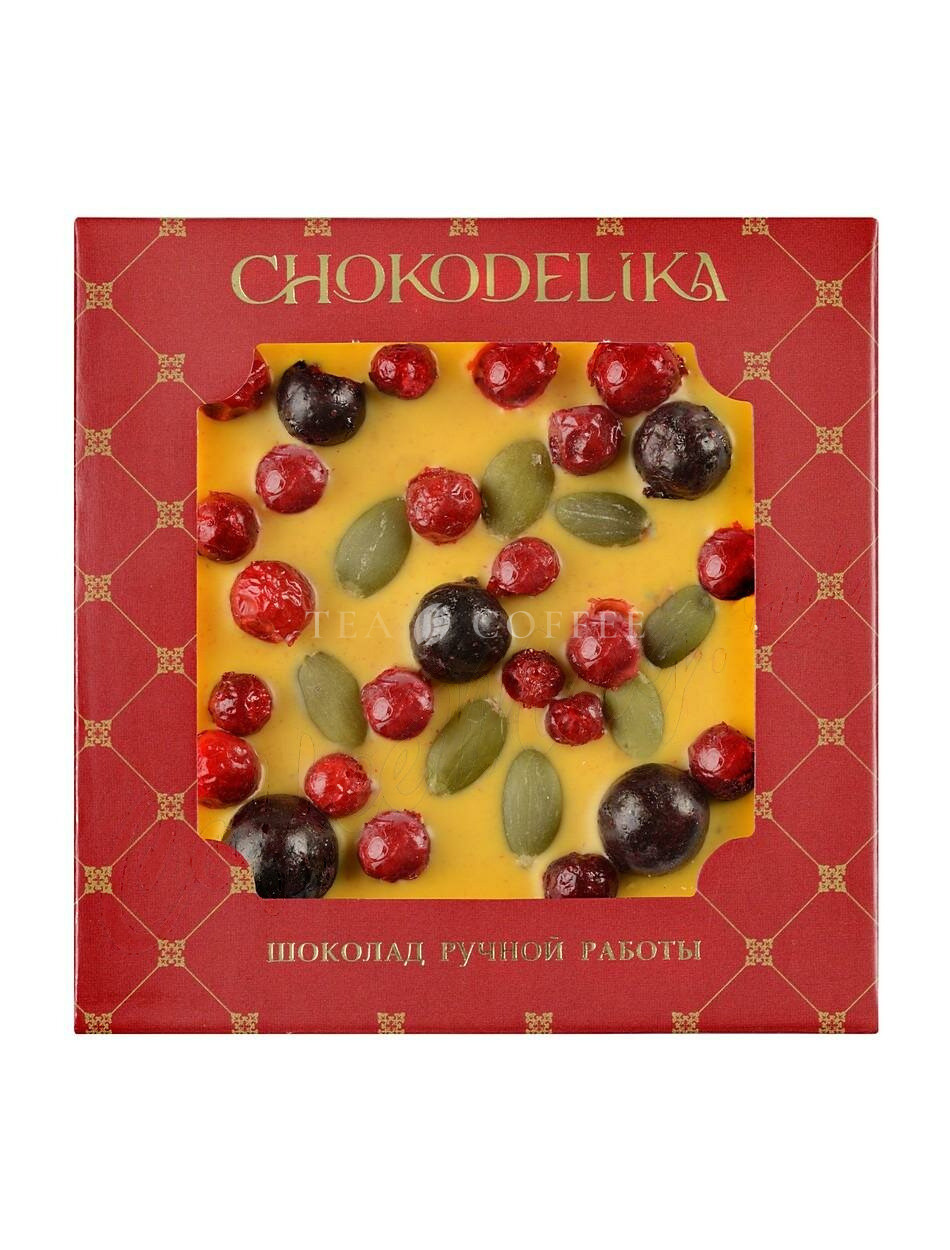 Chokodelika Шоколад белый "Облепиха и брусника" 35г